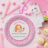 Roze olifant Baby shower Papier Bord (Feest)