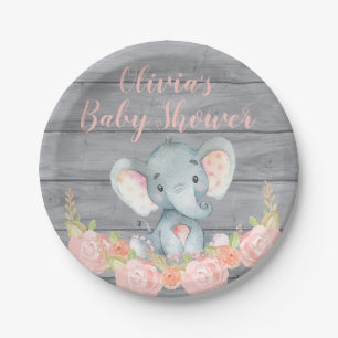 Roze olifant Baby shower Papier Bord