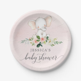 Roze Olifant Baby shower Papier Bord