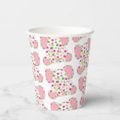 Roze olifant Baby shower Papieren Bekers (Achterkant)