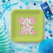 Roze olifant Baby shower Papieren Bordje (Feest)