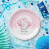 Roze olifant Baby shower Papieren Bordje (Feest)