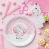 Roze olifant Baby shower Papieren Bordje (Feest)