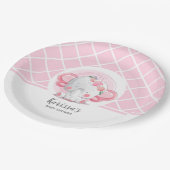 Roze olifant Baby shower Papieren Bordje (Gekanteld)