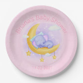 Roze olifant Baby shower Papieren Bordje (Voorkant)