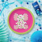 Roze olifant Baby shower Papieren Bordje (Feest)