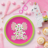 Roze olifant Baby shower Papieren Bordje (Feest)