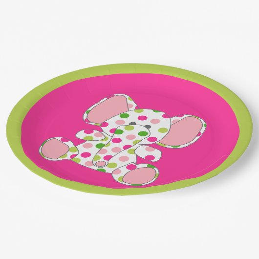 Roze olifant Baby shower Papieren Bordje (Gekanteld)