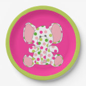 Roze olifant Baby shower Papieren Bordje (Voorkant)