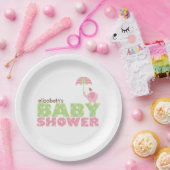 Roze olifant Baby shower Papieren Bordje (Feest)