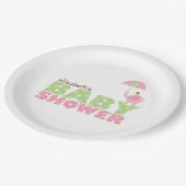 Roze olifant Baby shower Papieren Bordje (Gekanteld)