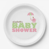 Roze olifant Baby shower Papieren Bordje (Voorkant)