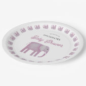 Roze olifant Baby shower Papieren Bordje (Gekanteld)