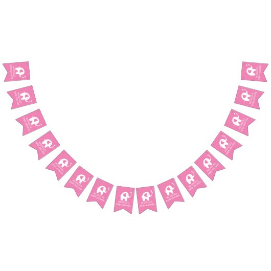 Roze olifant baby shower partij bundel banner (Alle)