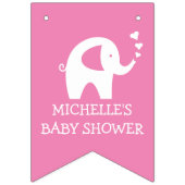 Roze olifant baby shower partij bundel banner (Tweede vlag)