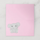 Roze olifant Baby shower Plaatskaartje (Buitenkant ongevouwen)