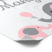 Roze olifant Baby shower raad eens hoeveel spelcod Poster (Hoek)