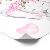 Roze olifant Baby shower Raad het Baby Poster (Hoek)