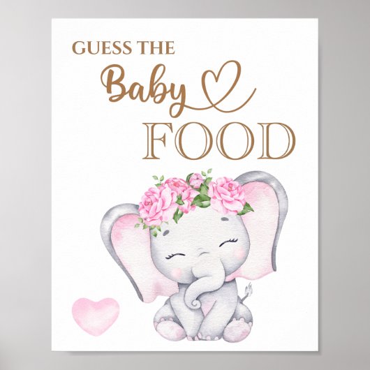 Roze olifant Baby shower Raad het Baby Poster (Voorkant)