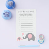 Roze olifant Baby shower raad het Baby-voedselspel Flyer (Enkel)
