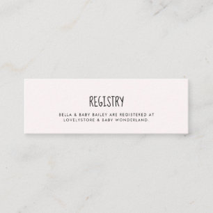 Roze olifant Baby shower registerkaart invoegen Mini Visitekaartje