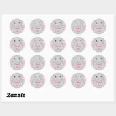 Roze olifant Baby shower Ronde Sticker (Vel)
