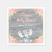 Roze olifant Baby shower servetten (Voorkant)