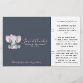 Roze olifant Baby shower Snoep Bar wrapper (Voorkant)