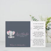 Roze olifant Baby shower Snoep Bar wrapper (Staand voorkant)