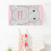 Roze olifant Baby shower Spandoek (Insitu)