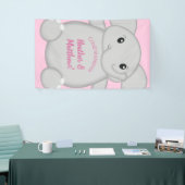 Roze olifant Baby shower Spandoek (Beurs)