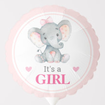Roze olifant Baby shower Sprinkle Het is een meisj