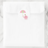 Roze Olifant Baby shower Stickers (Tas)