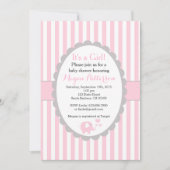 Roze olifant Baby shower Uitnodiging voor een meis (Voorkant)