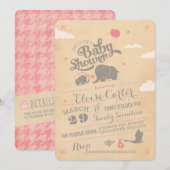  Roze Olifant Baby Shower Uitnodigingen (Voorkant / Achterkant)