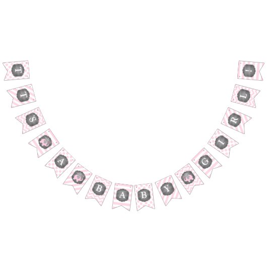 Roze olifant Baby shower Vlaggetjes (Alle)