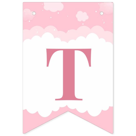 Roze olifant Baby shower Vlaggetjes (Tweede vlag)