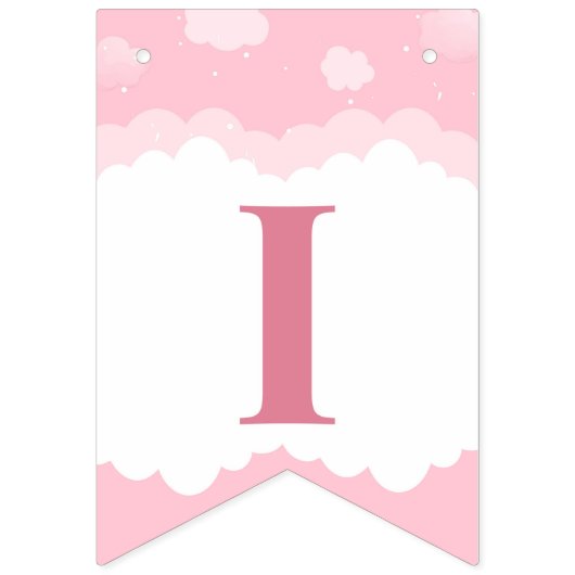Roze olifant Baby shower Vlaggetjes (Eerste vlag)