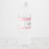 Roze olifant Baby shower Waterfles Etiket (Achterkant)