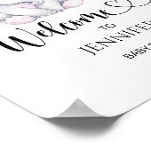 Roze olifant baby shower welkom poster (Hoek)