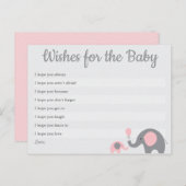 Roze Olifant Baby shower Wensen voor Baby Kaarten (Voorkant / Achterkant)