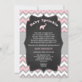 Roze olifant baby strooi, baby shower kaart (Voorkant)