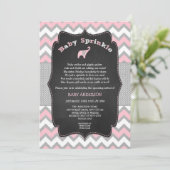Roze olifant baby strooi, baby shower kaart (Staand voorkant)