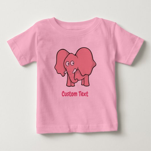 Roze olifant Baby T-shirt (Voorkant)