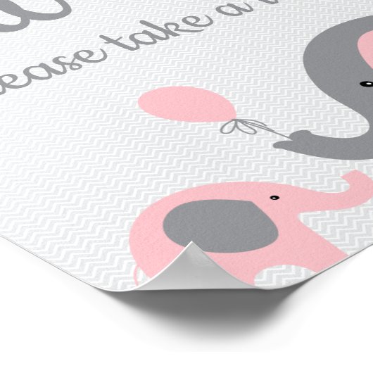Roze olifant baby's zijn lekker. poster (Hoek)