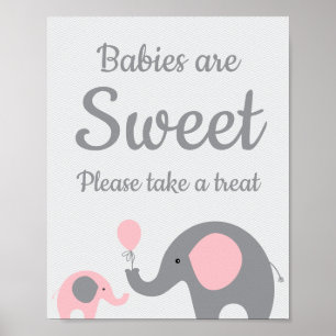 Roze olifant baby's zijn lekker. poster