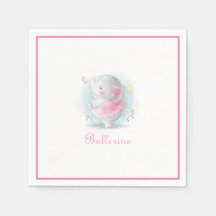 Roze olifant Ballerina Dansend Script Simple Cute