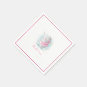 Roze olifant Ballerina Dansend Script Simple Cute Servet (Hoek)