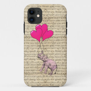 roze olifant & ballonnen iPhone 11 hoesje