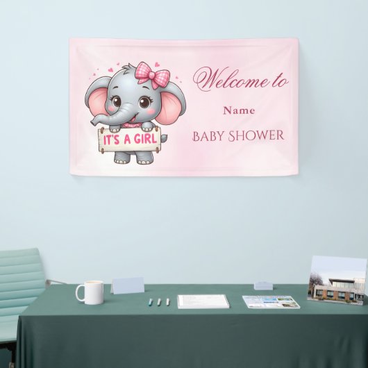 Roze Olifant Banner (Beurs)